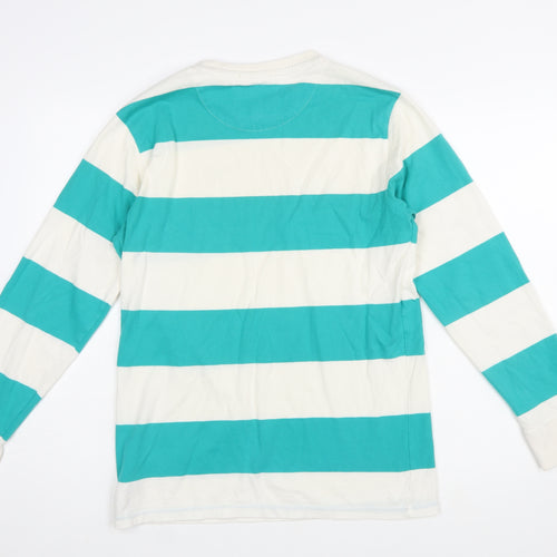 Jack Wills Men's Blue Striped Long Sleeve Cotton T-Shirt S