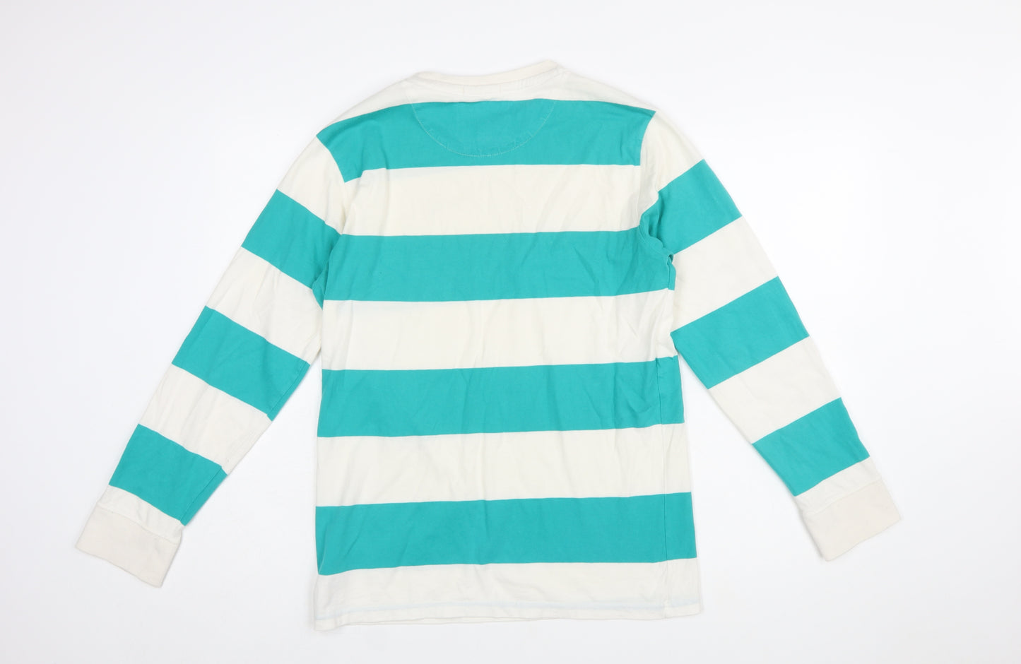 Jack Wills Men's Blue Striped Long Sleeve Cotton T-Shirt S