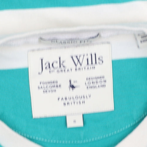 Jack Wills Men's Blue Striped Long Sleeve Cotton T-Shirt S