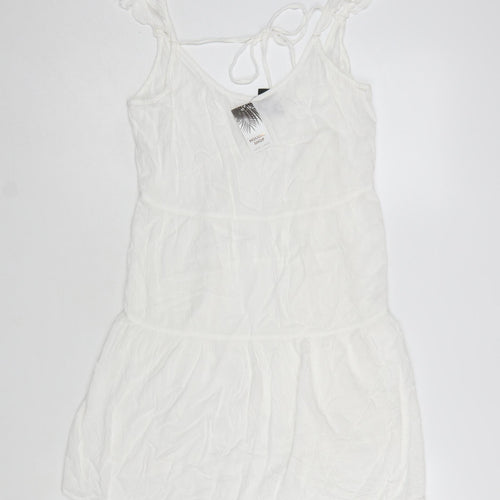 New Look Women’s White Cover Up Dress S Holiday Beach Lightweight