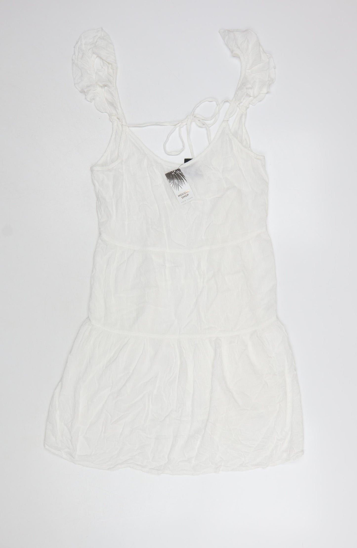 New Look Women’s White Cover Up Dress S Holiday Beach Lightweight