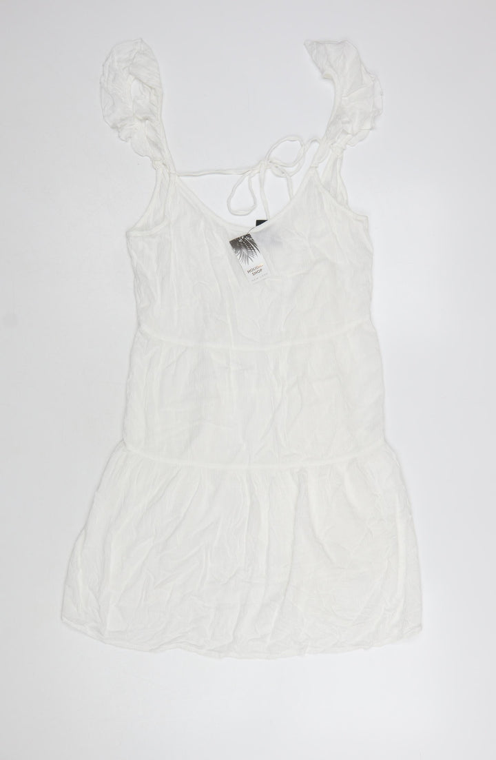 New Look Women’s White Cover Up Dress S Holiday Beach Lightweight