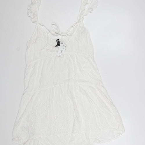 New Look Women’s White Cover Up Dress S Holiday Beach Lightweight