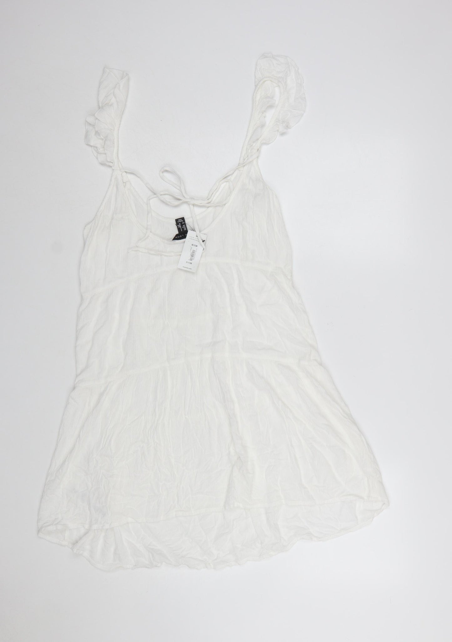 New Look Women’s White Cover Up Dress S Holiday Beach Lightweight