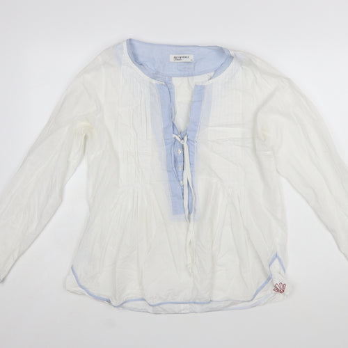 Greenhouse Female Women’s White Cotton Tunic Style Long Sleeve Blouse Size 12