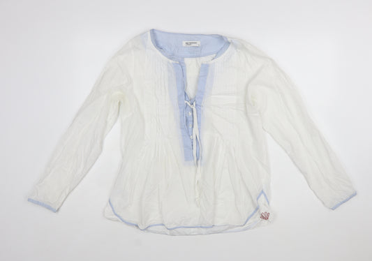Greenhouse Female Women’s White Cotton Tunic Style Long Sleeve Blouse Size 12