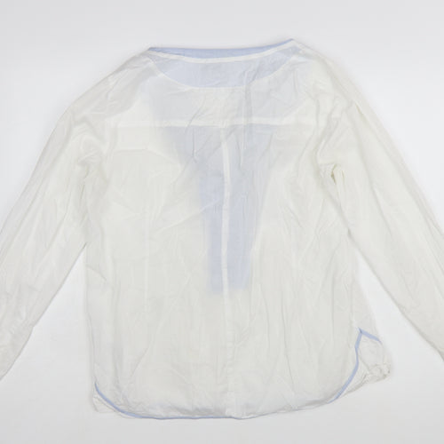 Greenhouse Female Women’s White Cotton Tunic Style Long Sleeve Blouse Size 12