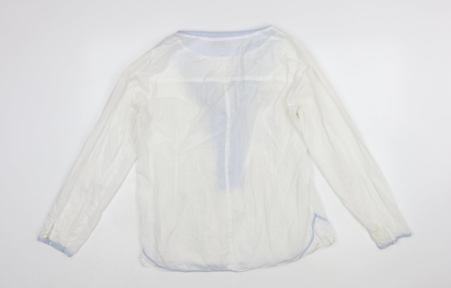 Greenhouse Female Women’s White Cotton Tunic Style Long Sleeve Blouse Size 12