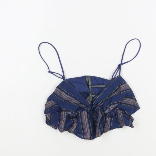 Anthropologie Women’s Blue Striped Ruffle Camisole Top XS