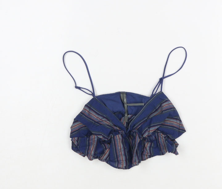 Anthropologie Women’s Blue Striped Ruffle Camisole Top XS