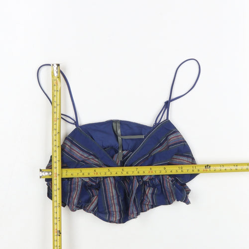 Anthropologie Women’s Blue Striped Ruffle Camisole Top XS