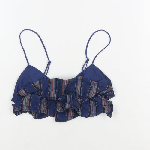 Anthropologie Women’s Blue Striped Ruffle Camisole Top XS