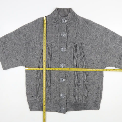 Kaliko Women's Grey Cable-Knit Button Cardigan Size 16