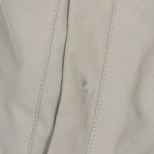 Dorothy Perkins Women’s Beige Fur Trim Belted Zip Coat Size 10