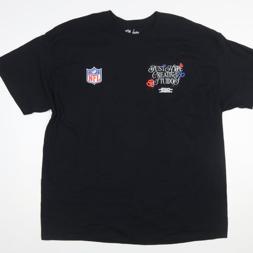 Hype Men’s Black NFL Graphic T-Shirt 2XL Regular Fit Crew Neck