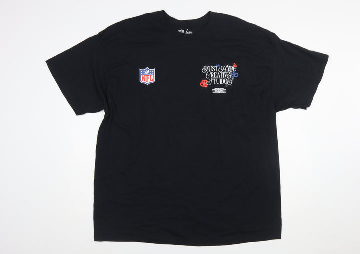 Hype Men’s Black NFL Graphic T-Shirt 2XL Regular Fit Crew Neck