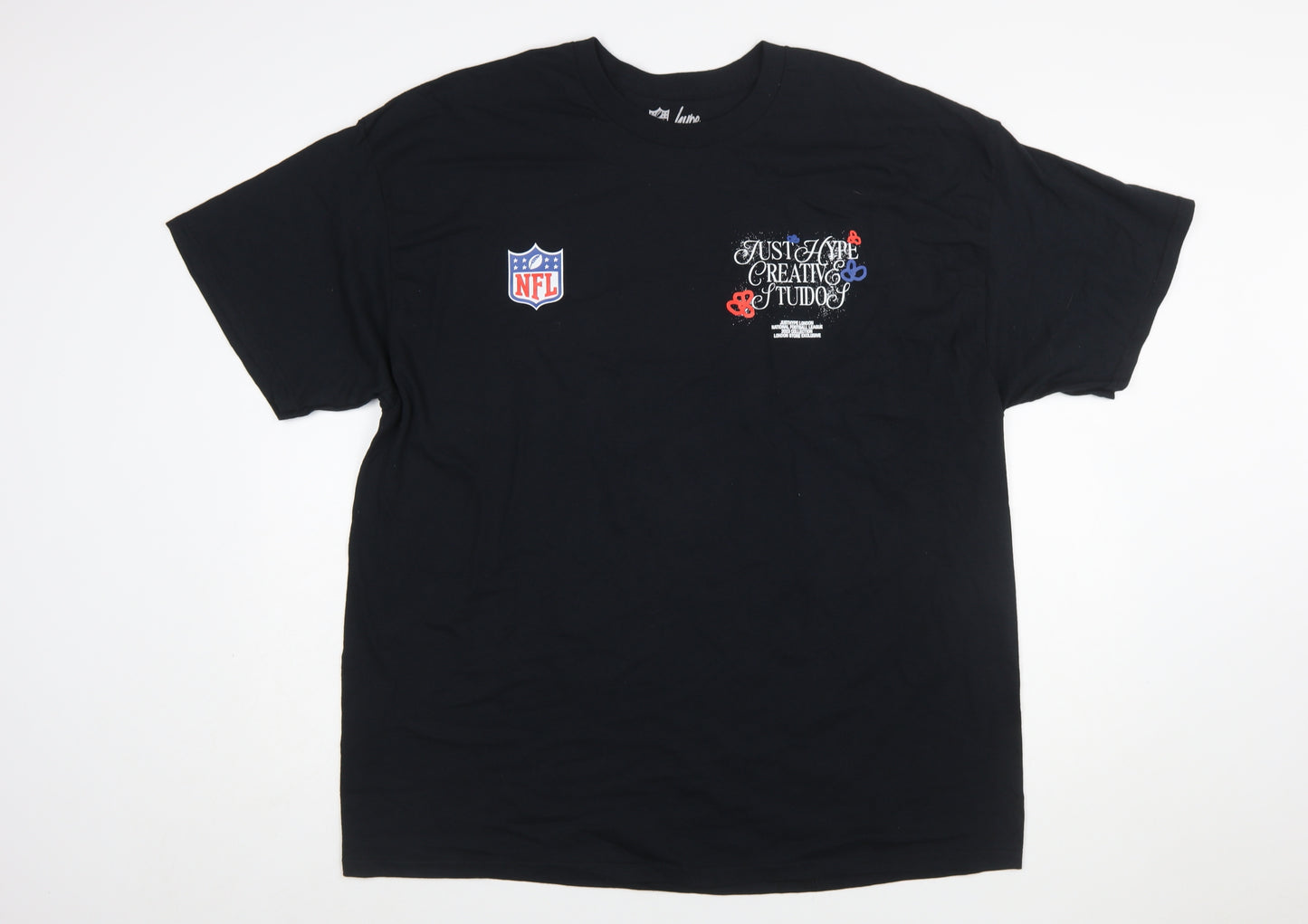 Hype Men’s Black NFL Graphic T-Shirt 2XL Regular Fit Crew Neck