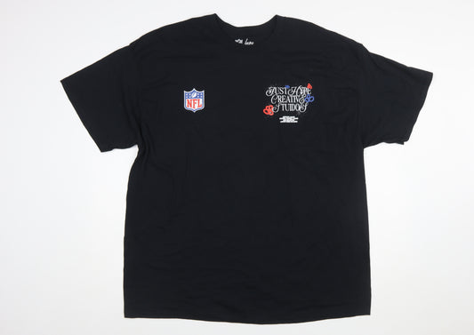 Hype Men’s Black NFL Graphic T-Shirt 2XL Regular Fit Crew Neck