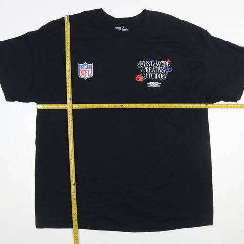 Hype Men’s Black NFL Graphic T-Shirt 2XL Regular Fit Crew Neck