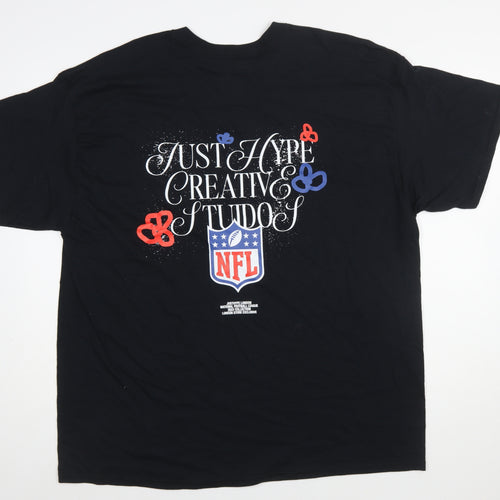 Hype Men’s Black NFL Graphic T-Shirt 2XL Regular Fit Crew Neck