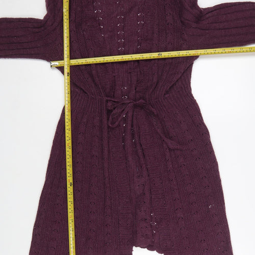 La Redoute Women Purple Knit Long Sleeve Open Cardigan Size 18/20