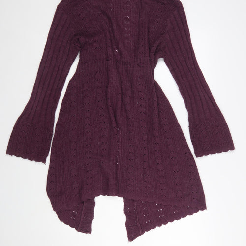 La Redoute Women Purple Knit Long Sleeve Open Cardigan Size 18/20