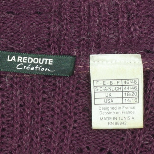 La Redoute Women Purple Knit Long Sleeve Open Cardigan Size 18/20