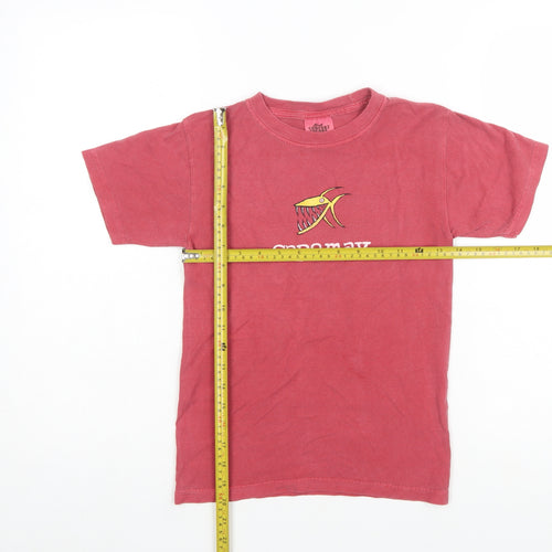 Comfort Colors Women Red Graphic Beach T-Shirt Size S