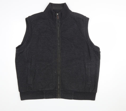 Marks and Spencer Blue Harbour Men's Grey 2XL Sleeveless Full Zip Vest