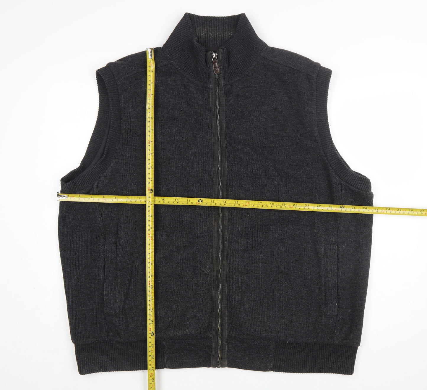 Marks and Spencer Blue Harbour Men's Grey 2XL Sleeveless Full Zip Vest