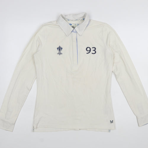 Crew Clothing Co. Women’s Ivory Long Sleeve Polo Shirt Size 10