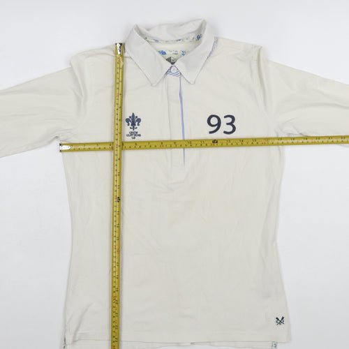 Crew Clothing Co. Women’s Ivory Long Sleeve Polo Shirt Size 10