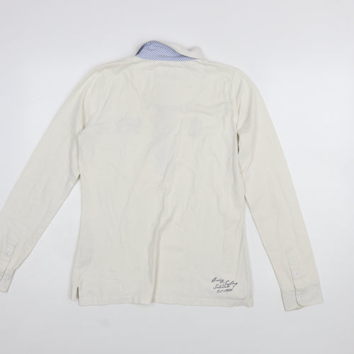 Crew Clothing Co. Women’s Ivory Long Sleeve Polo Shirt Size 10