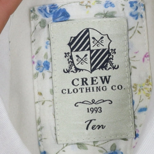 Crew Clothing Co. Women’s Ivory Long Sleeve Polo Shirt Size 10