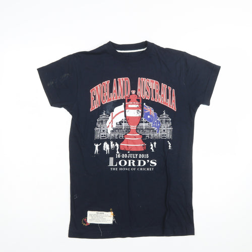 Lord's England vs Australia XXS Navy Cricket T-Shirt Men's Cotton