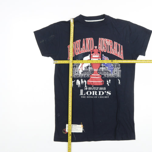 Lord's England vs Australia XXS Navy Cricket T-Shirt Men's Cotton