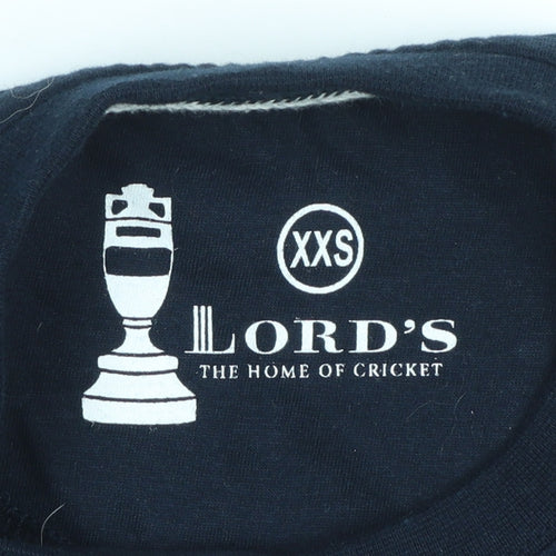 Lord's England vs Australia XXS Navy Cricket T-Shirt Men's Cotton