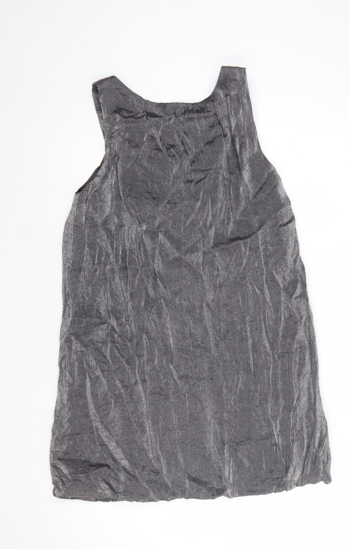 Internationale Women’s Grey Beaded Sleeveless Short Shift Dress Size 10