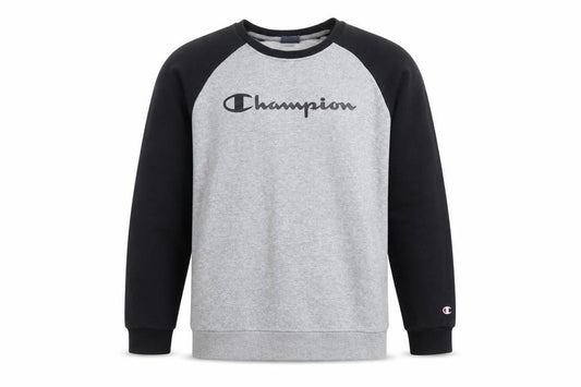 Front view of Champion boys’ grey & black pullover sweatshirt 2xl 15-16 years logo print