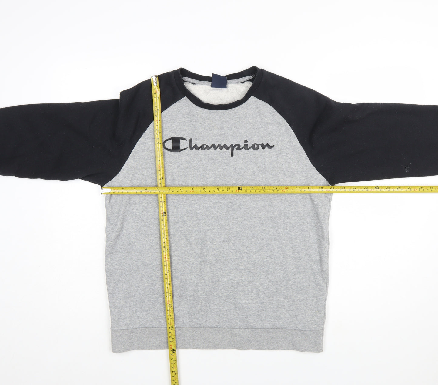 Champion Boys Grey & Black Pullover Sweatshirt 2XL 15-16 Years Logo Print