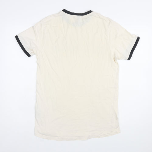 Ellesse Men's Beige Retro Graphic Print Short Sleeve T-Shirt Size S