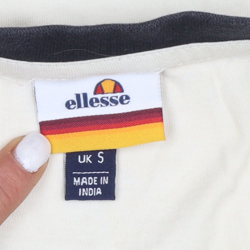 Ellesse Men's Beige Retro Graphic Print Short Sleeve T-Shirt Size S