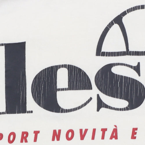 Ellesse Men's Beige Retro Graphic Print Short Sleeve T-Shirt Size S