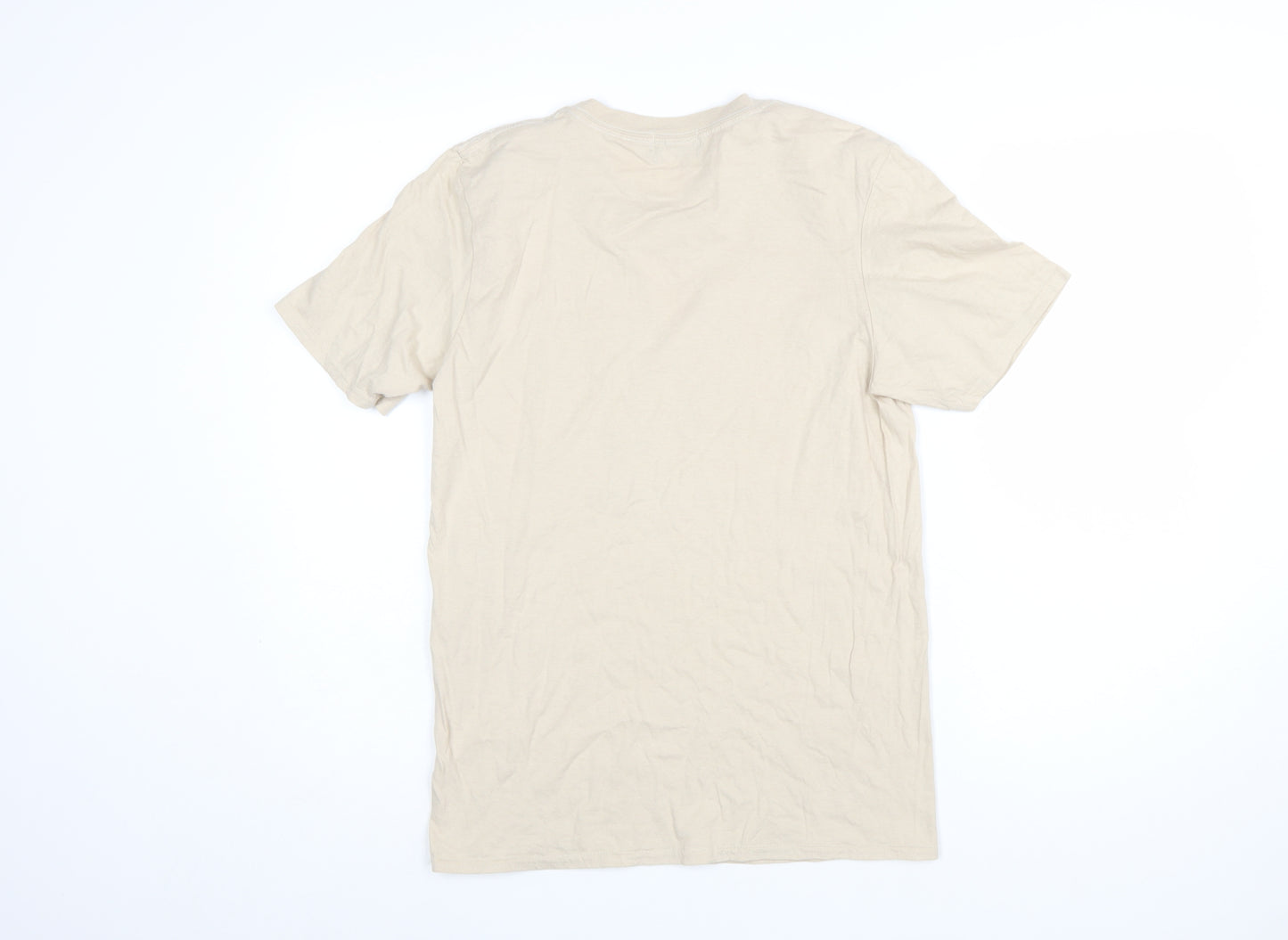 boohooMAN Men's Beige Cali Los Angeles Graphic Regular Fit T-Shirt Size S