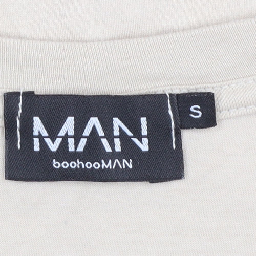 boohooMAN Men's Beige Cali Los Angeles Graphic Regular Fit T-Shirt Size S
