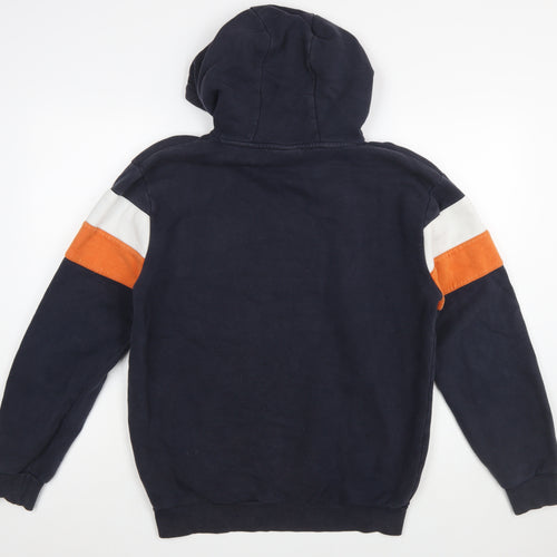 Ellesse Men's Blue Small Pullover Hoodie with Logo and Stripes