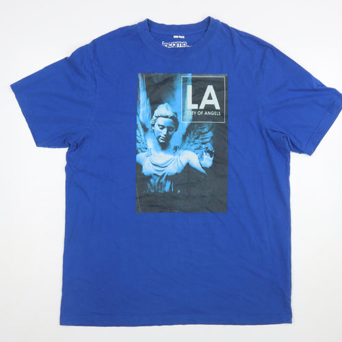 Jacamo Men's Blue LA City of Angels Cotton Graphic T-Shirt Size L