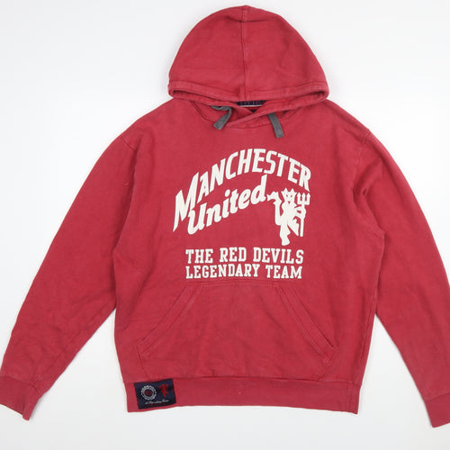 Manchester United Men's Red Pullover Hoodie L Graphic Sportswear