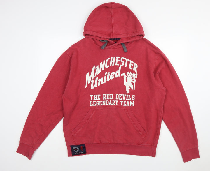 Manchester United Men's Red Pullover Hoodie L Graphic Sportswear