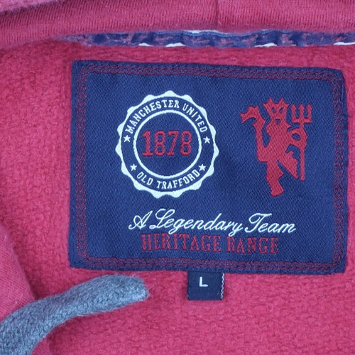 Manchester United Men's Red Pullover Hoodie L Graphic Sportswear